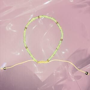 Y2k birthstone green peridot beaded lucky friendship bracelet